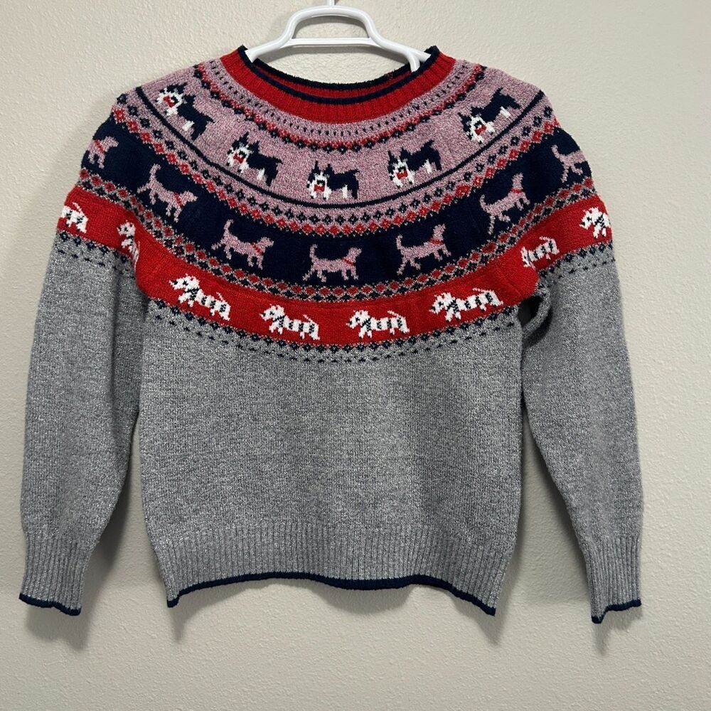 Holiday Time HTL49476 Womens S Gray Sweater Metallic Shimmer/glitter Yarn